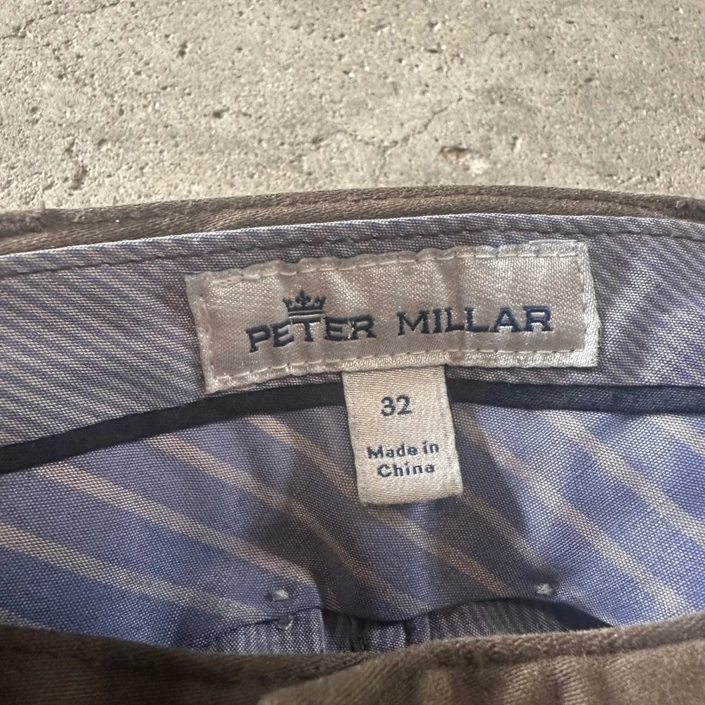 Peter Millar Crown Ultimate Sateen 5-Pocket Pants Mens 32x28 Brown Modal Chino